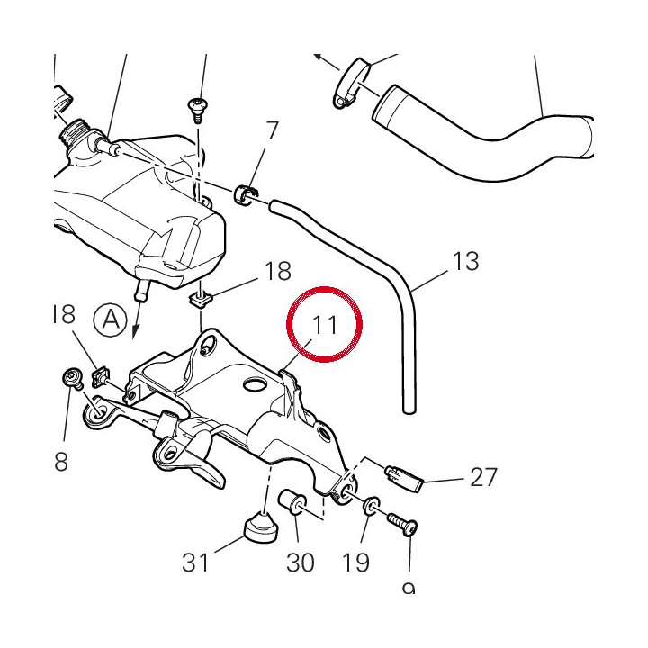 Support réservoir eau — réf. 8291M701A | Ducati Store