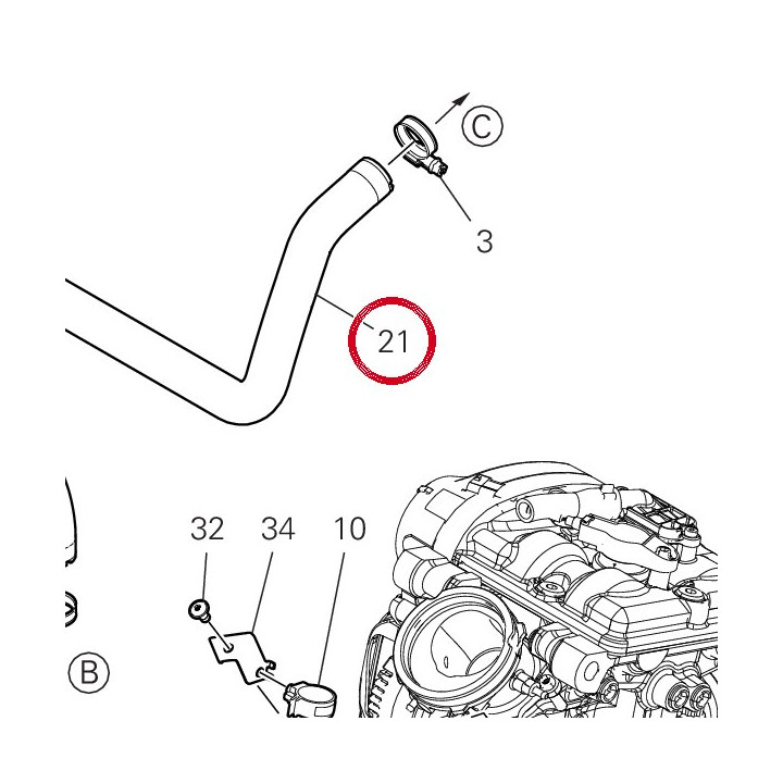 Manchon Thermostat/T╥te — réf. 80018312A | Ducati Store