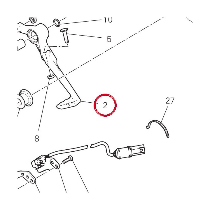 Ensemble levier frein — réf. 45721162AA | Ducati Store