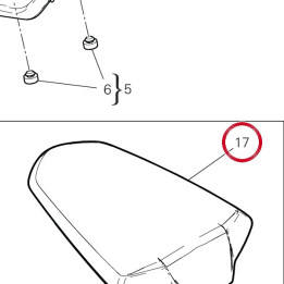 Selle passager 595P6811BA — réf. 595P6811BA | Ducati Store
