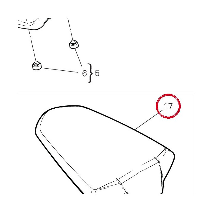 Selle passager 595P6811BA — réf. 595P6811BA | Ducati Store