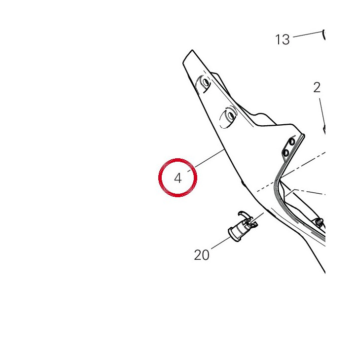 Cadre arrière droit — réf. 46910432B | Ducati Store
