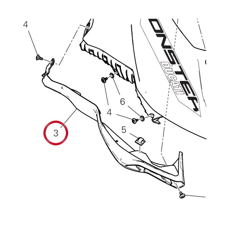 Bande réservoir droit — réf. 4801C283A | Ducati Store