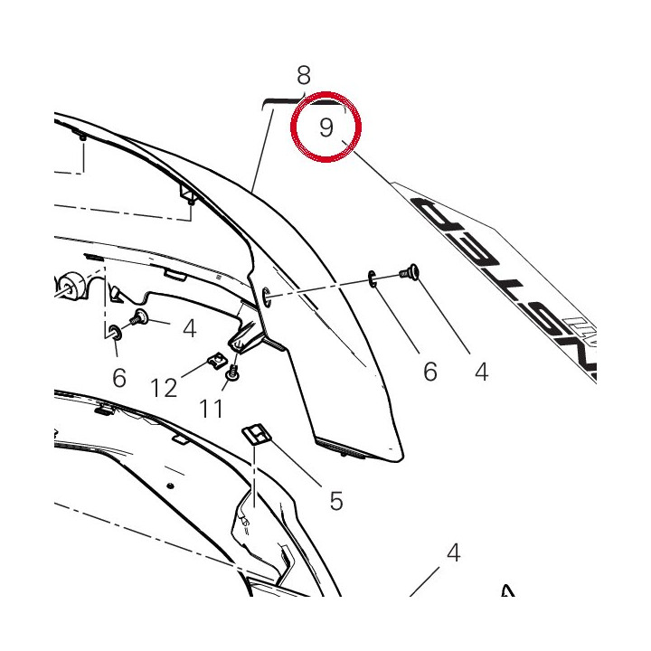 Decalcomanie gauche — réf. 4381E431AC | Ducati Store