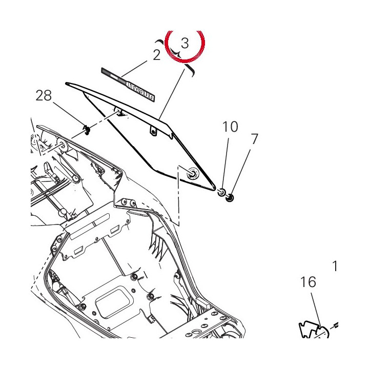 Panneau lateral gauche — réf. 482P6981AA | Ducati Store