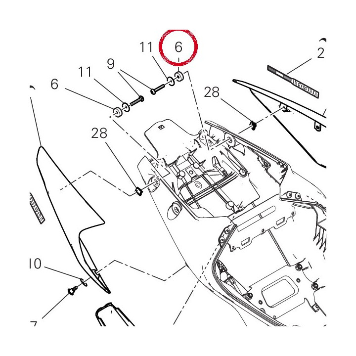 Entretoise 71616031AA — réf. 71616031AA | Ducati Store