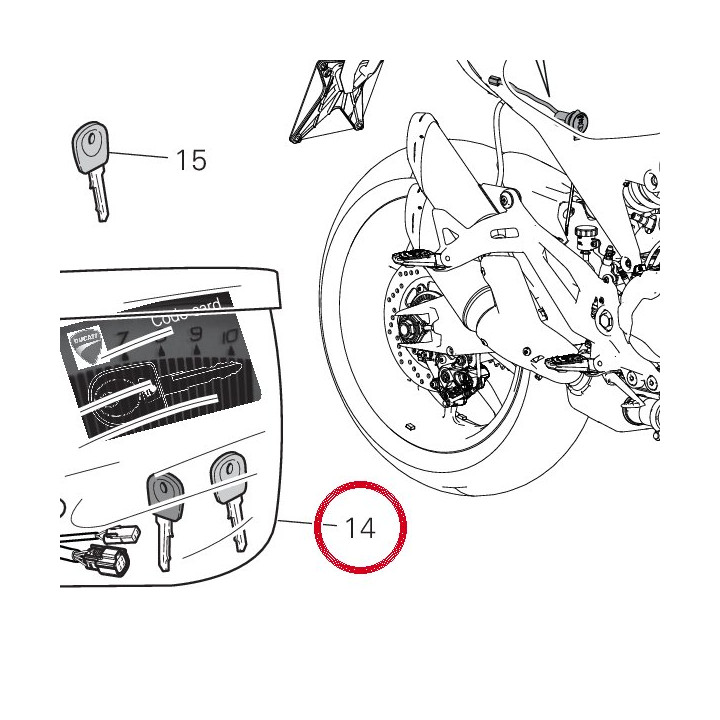 Gr. serrure 59822461B — réf. 59822461B | Ducati Store