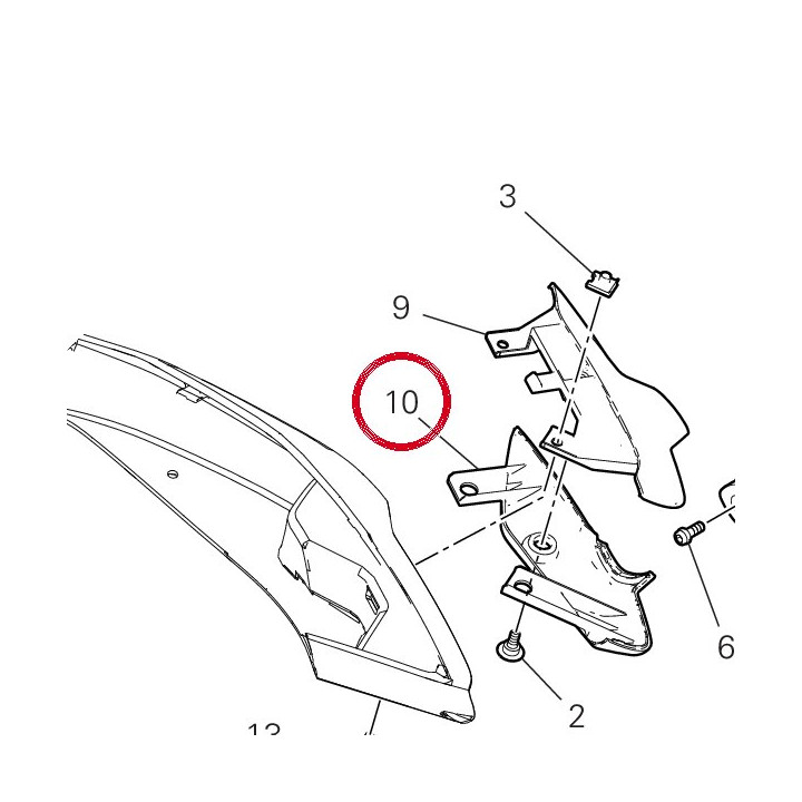 Support inférieure gauche — réf. 8291N191A | Ducati Store