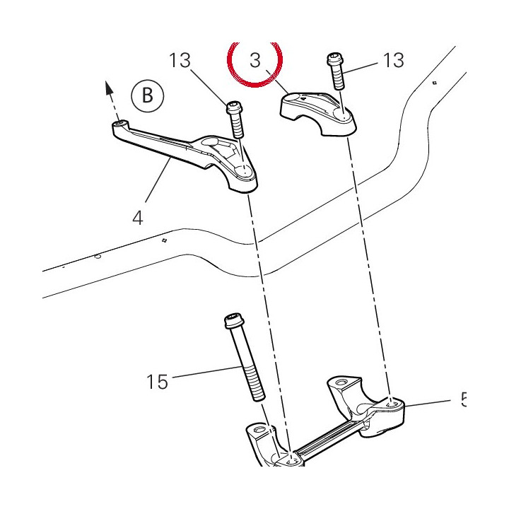 Cavalier guidon, supérieur — réf. 96211872AA | Ducati Store
