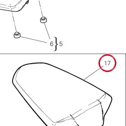 Selle passager rouge — réf. 595P6811BB | Ducati Store
