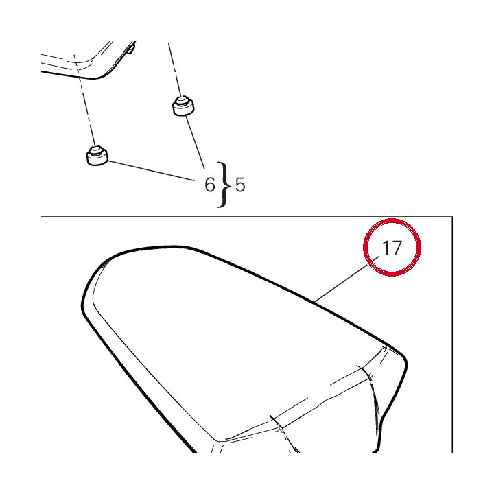 Selle passager rouge — réf. 595P6811BB | Ducati Store
