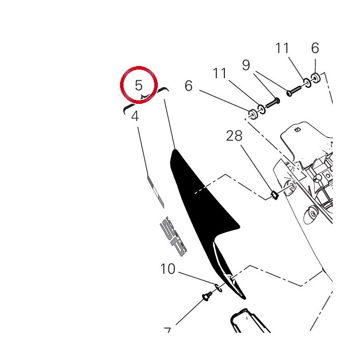 Panneau lateral droit — réf. 48216991AD | Ducati Store