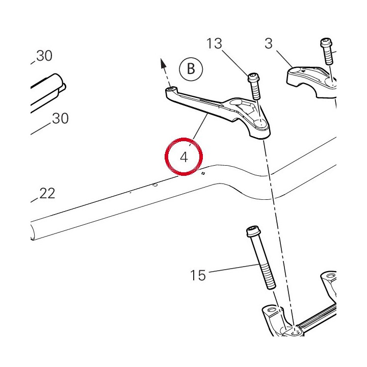 Cavalier guidon, supérieur — réf. 96211861AA | Ducati Store