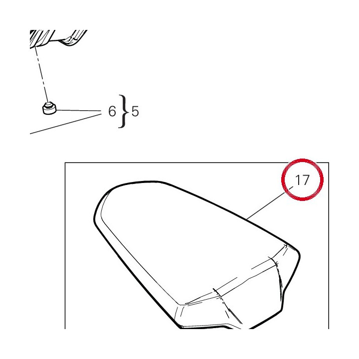 Selle passager 595P6811BE — réf. 595P6811BE | Ducati Store