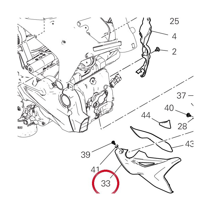 Carene inférieure droite — réf. 480PC351AD | Ducati Store