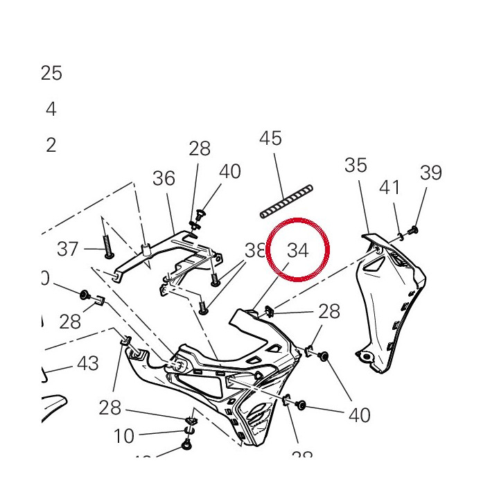 Carene inférieure 4801C361A — réf. 4801C361A | Ducati Store