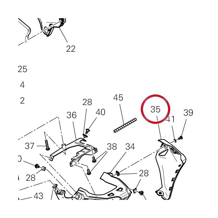 Carene inférieure gauche — réf. 4801C371AD | Ducati Store
