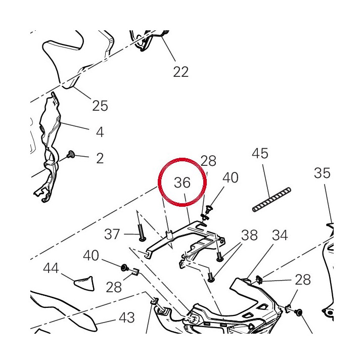 Equerre carene inférieure — réf. 8301L371AA | Ducati Store