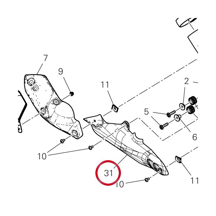 Bouclier thermique avant — réf. 4601T061AA | Ducati Store