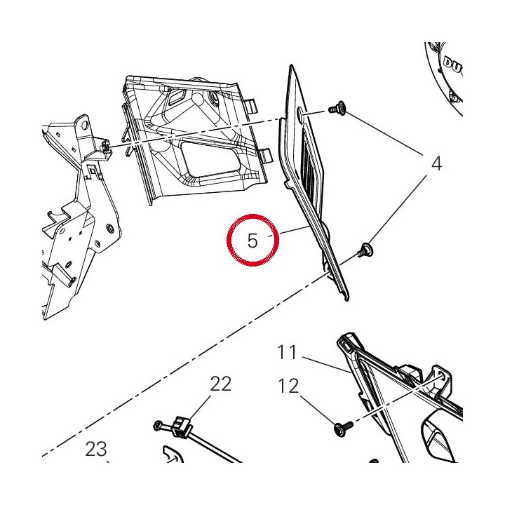 Panneau droit 4801J402A — réf. 4801J402A | Ducati Store