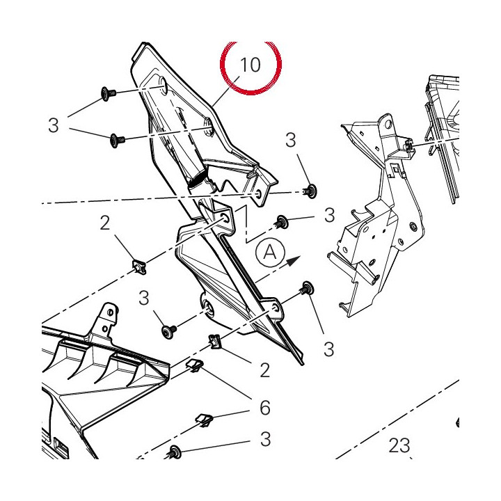Cover posteriore serbatoio — réf. 4801J541A | Ducati Store
