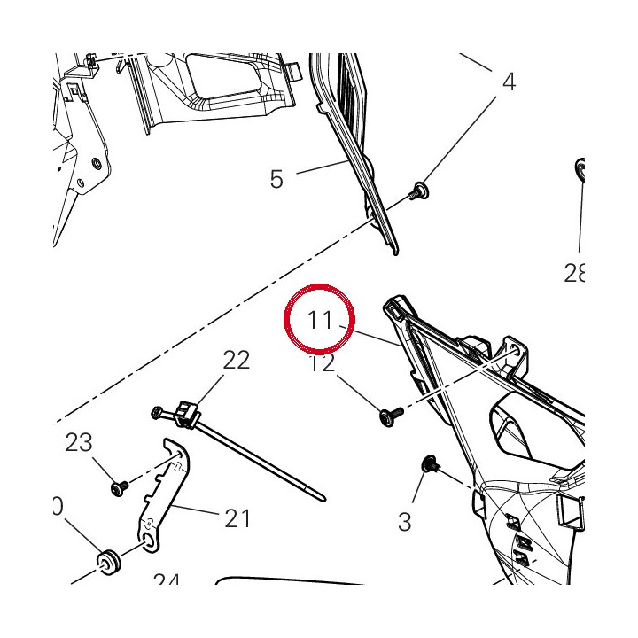Support droit 4801J371A — réf. 4801J371A | Ducati Store