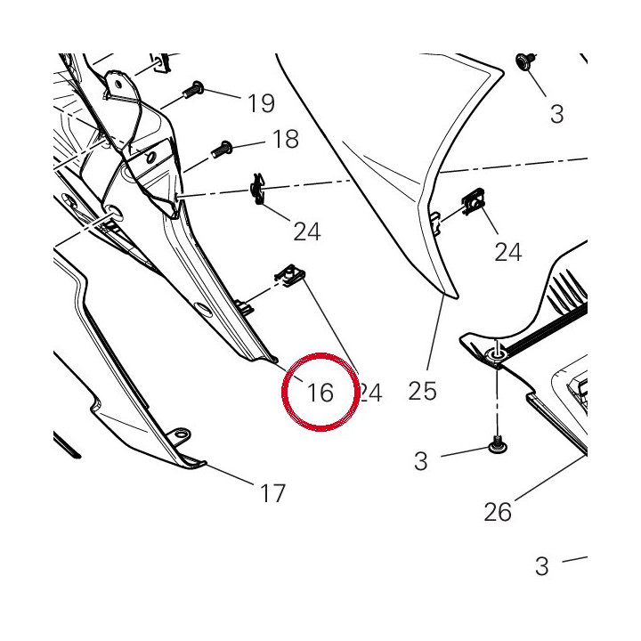 Supporto puntale dx — réf. 4801J351A | Ducati Store