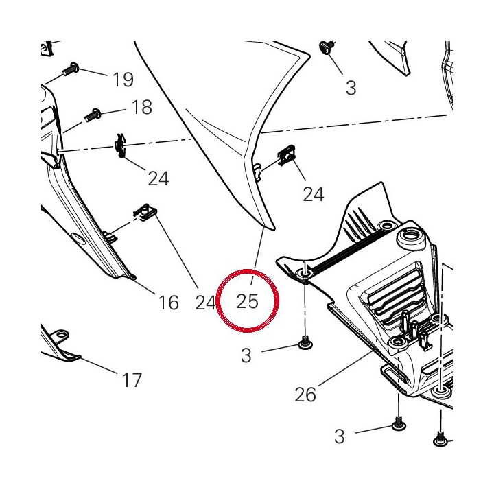 Panneau lateral droit — réf. 480PJ441AA | Ducati Store