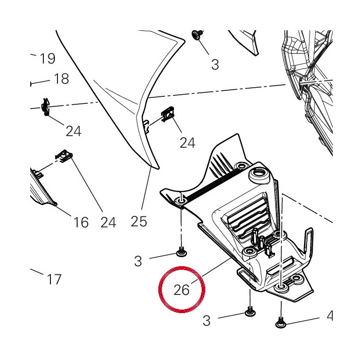 Fermeture inférieure cote — réf. 4801J551A | Ducati Store