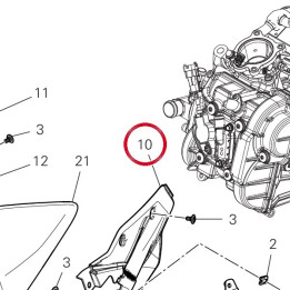 Cover posteriore serbatoio — réf. 4801J531A | Ducati Store