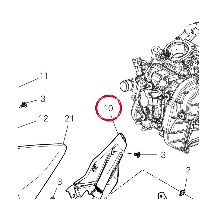 Cover posteriore serbatoio — réf. 4801J531A | Ducati Store