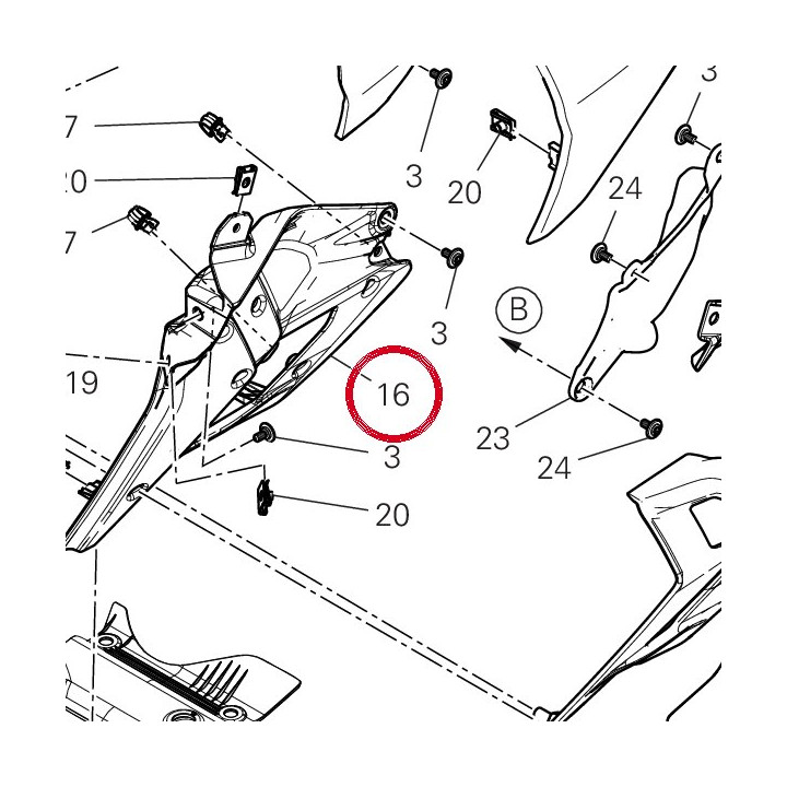 Supporto puntale sx — réf. 4801J341A | Ducati Store