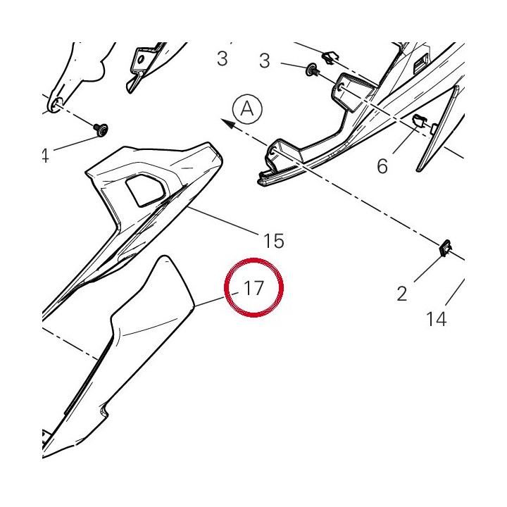 Embout gauche 4801J561A — réf. 4801J561A | Ducati Store
