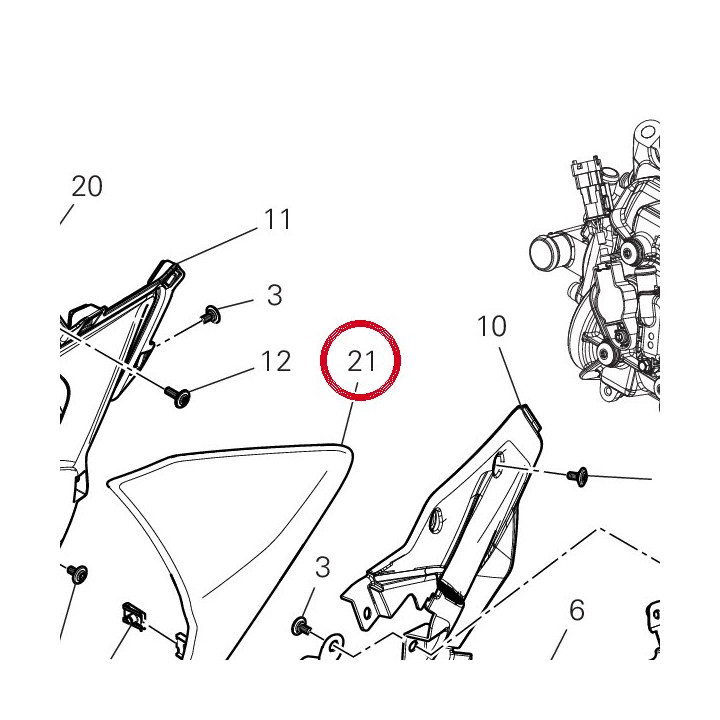 Panneau lateral gauche — réf. 480PJ431AA | Ducati Store