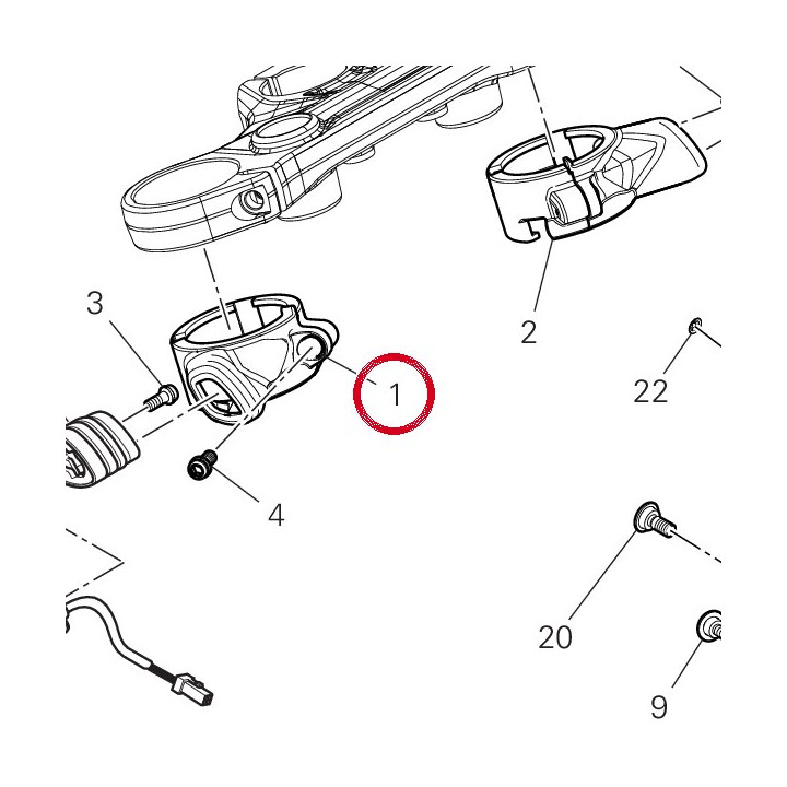 Support clignotant droite — réf. 7131F932A | Ducati Store