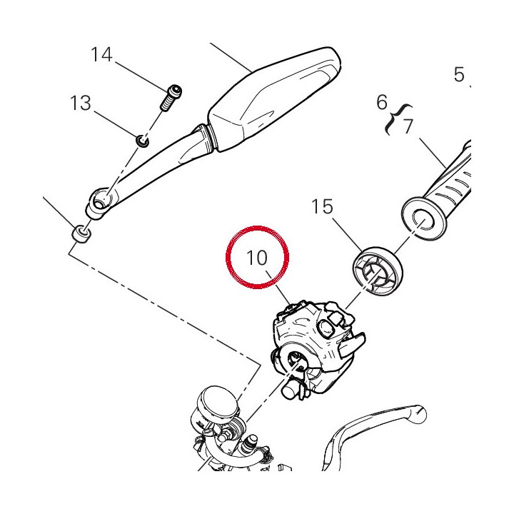 Commutateur gauche 65110591F — réf. 65110591G | Ducati Store
