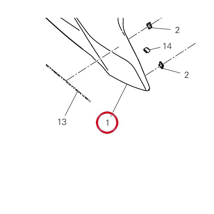 Cover superiore serbatoio — réf. 4801J463AB | Ducati Store