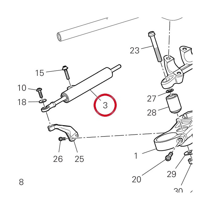 Amortisseur de direction — réf. 36420181A | Ducati Store