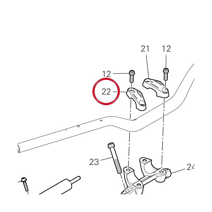 Cavalier guidon, supérieur — réf. 36012791AA | Ducati Store