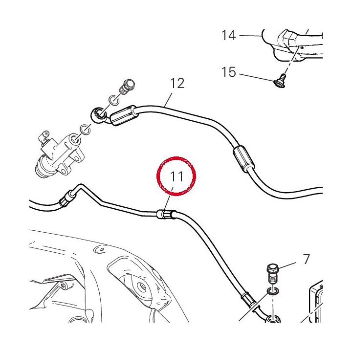 Rear brake hose C.unit — réf. 61912002A | Ducati Store