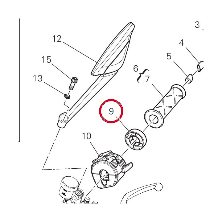 Entretoise poignée gauche — réf. 71316161A | Ducati Store