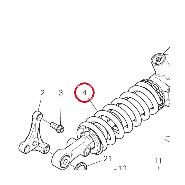 Amortisseur arrière — réf. 36522132A | Ducati Store