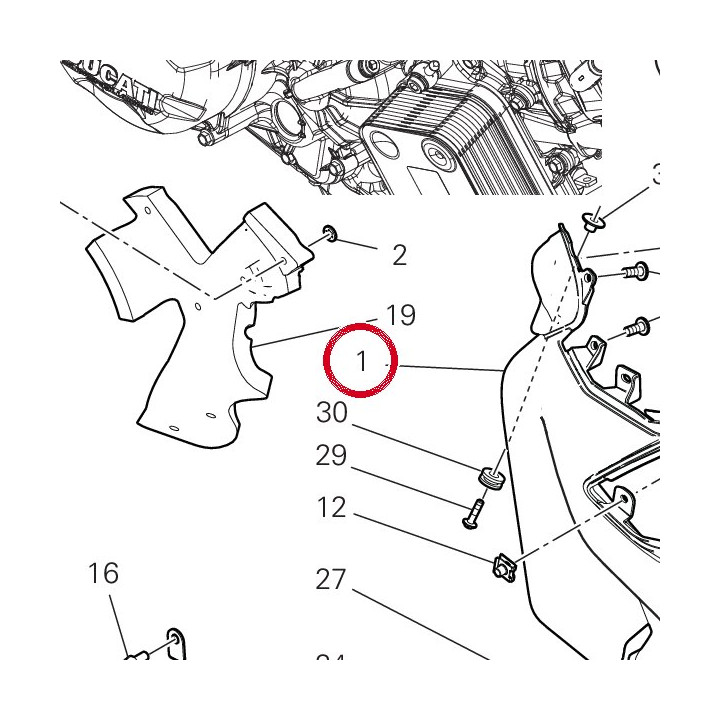 Estrattore carene droite — réf. 4801C612A | Ducati Store