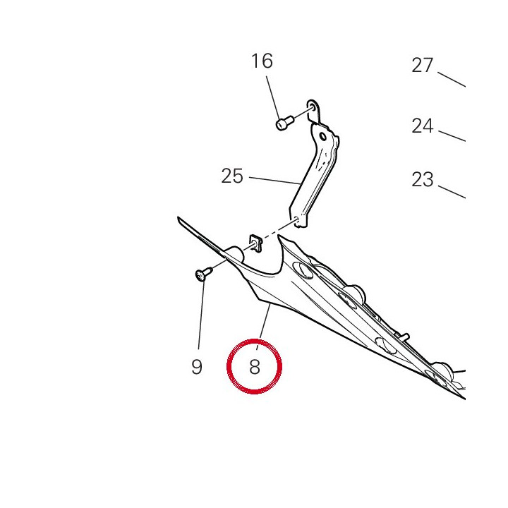 Embout droit arrière — réf. 4801C632A | Ducati Store