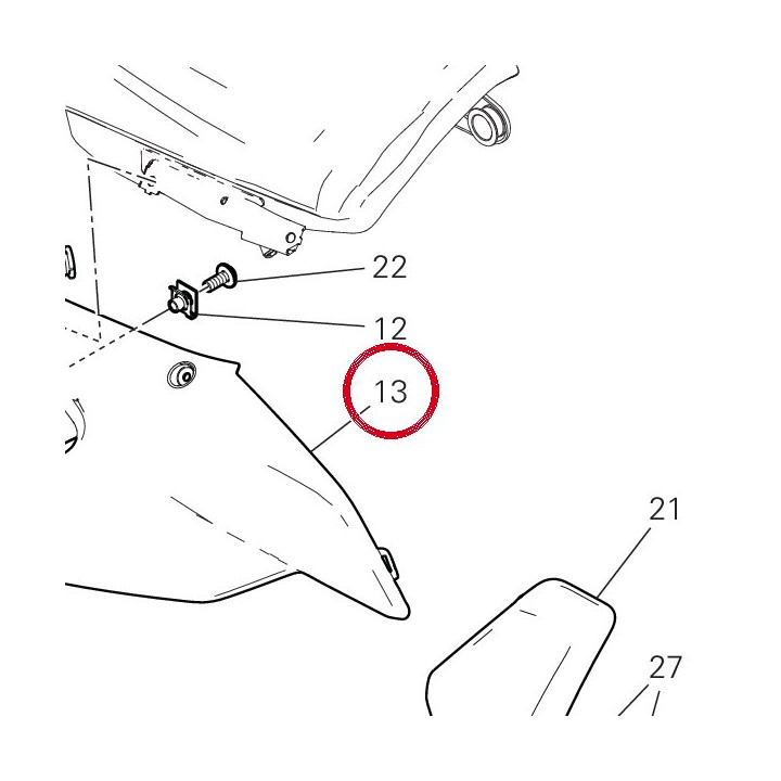 Cache réservoir droite — réf. 4801C531AA | Ducati Store
