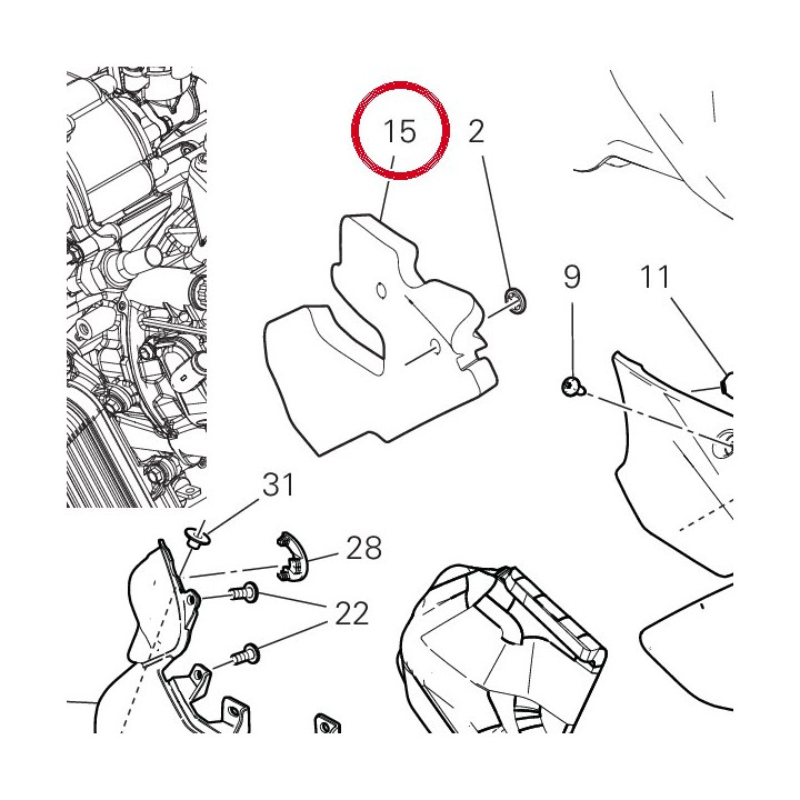 Panneau insonorisant cache — réf. 48612861B | Ducati Store