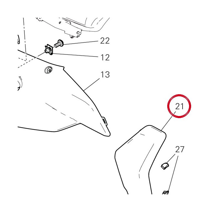 Cache radiateur droite — réf. 4801C571AA | Ducati Store