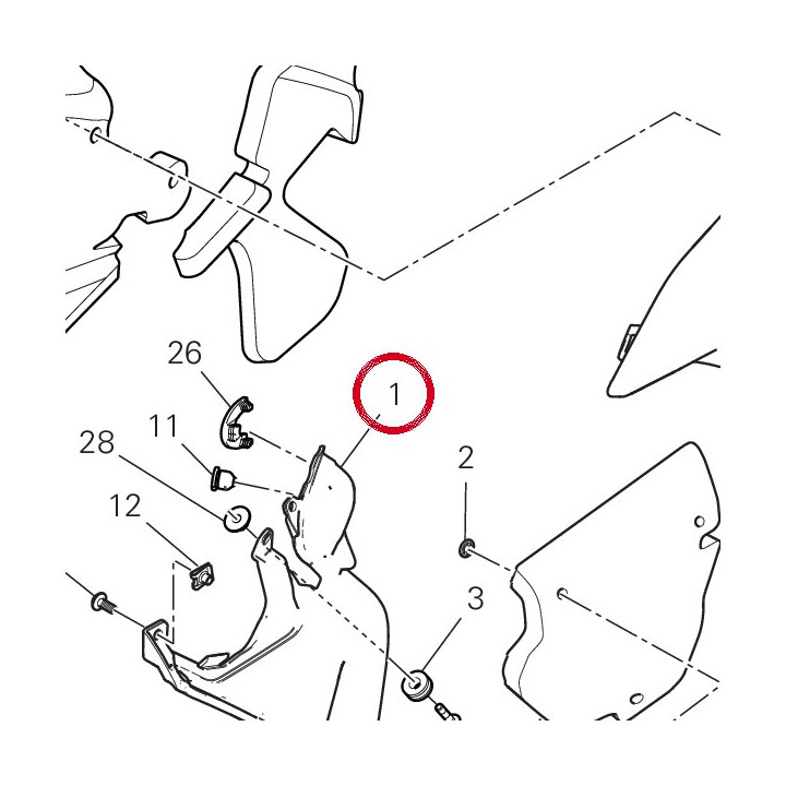 Estrattore carene gauche — réf. 4801C622A | Ducati Store