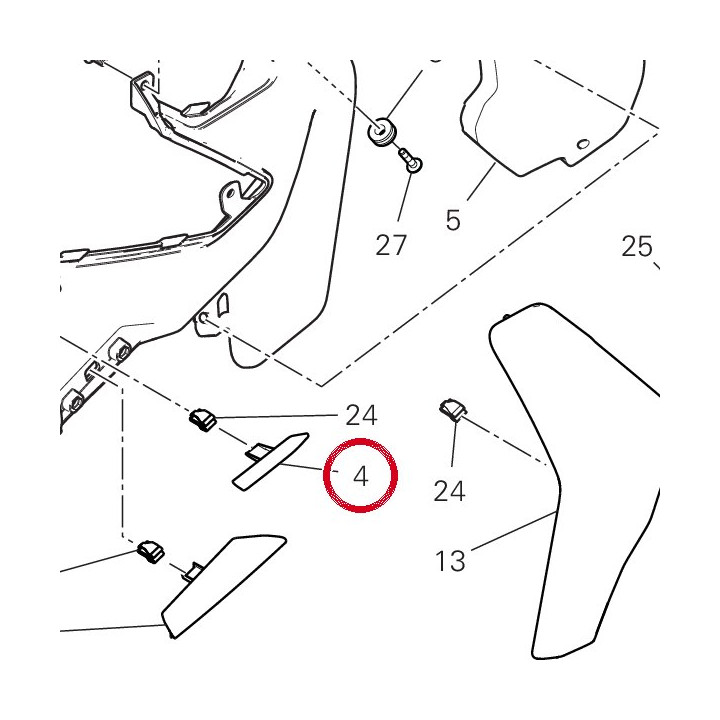 Cover superiore ala gauche — réf. 4801C951A | Ducati Store