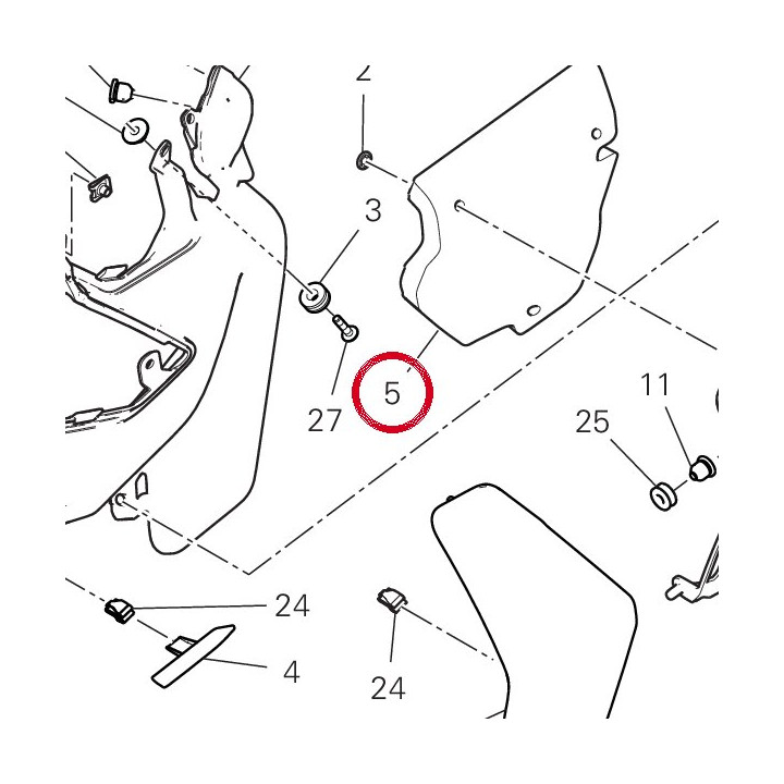 Panneau insonorisant cover — réf. 48612882B | Ducati Store